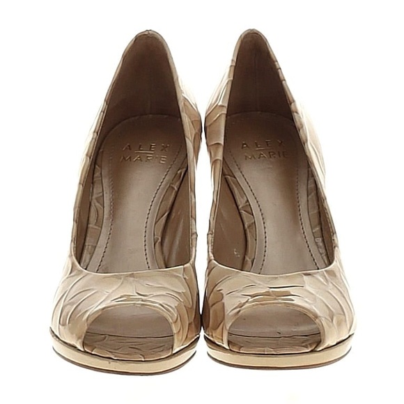 Alex Marie | Shoes | Alex Marie Womens Tan Peep Toe Heels | Poshmark